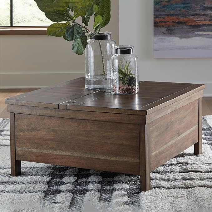Signature Design by Ashley Moriville Rustic Hinged and Lift Top Cocktail Table - Image 2