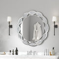 Crystal Decorative Mirror-32 x32 Gorgeous Silver Mirror Crush Diamond Mirror by GOAND