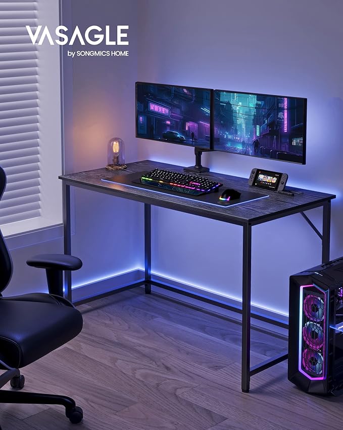 VASAGLE Computer Desk, Gaming Desk, Home Office Desk, - Image 4
