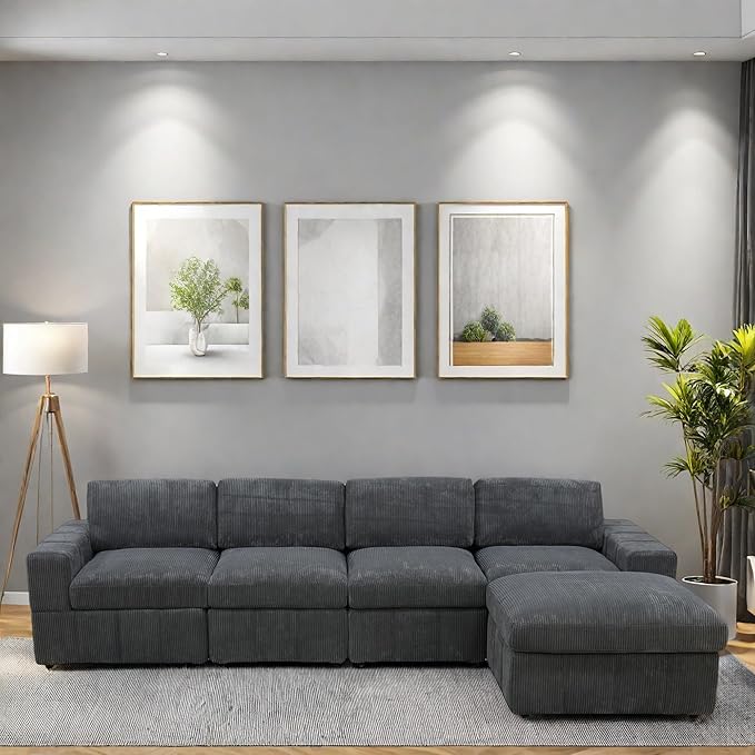 L Shaped Sectional Couches for Living Room, Modular Sectional Couch by GlasFlength