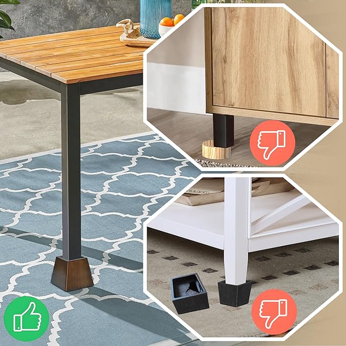 Sopicoz Wooden Furniture Risers Tapered Bed Risers - Image 7