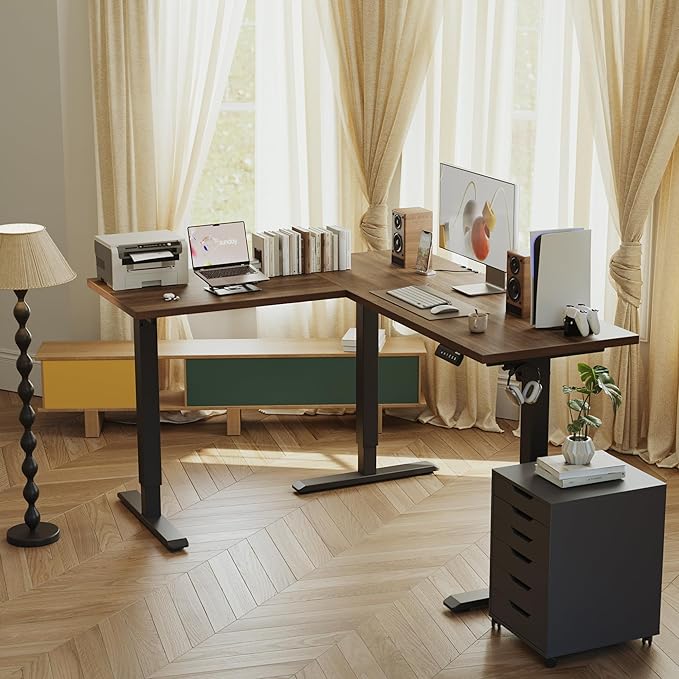 Agilestic 59 Inch L Shaped Standing Desk Adjustable Height, Electric Corner - Image 2