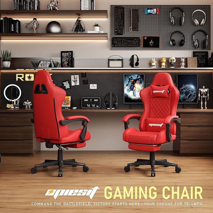 Gaming Chair Office Chair with Footrest, Height Adjustable, Ergonomic Computer - Image 6