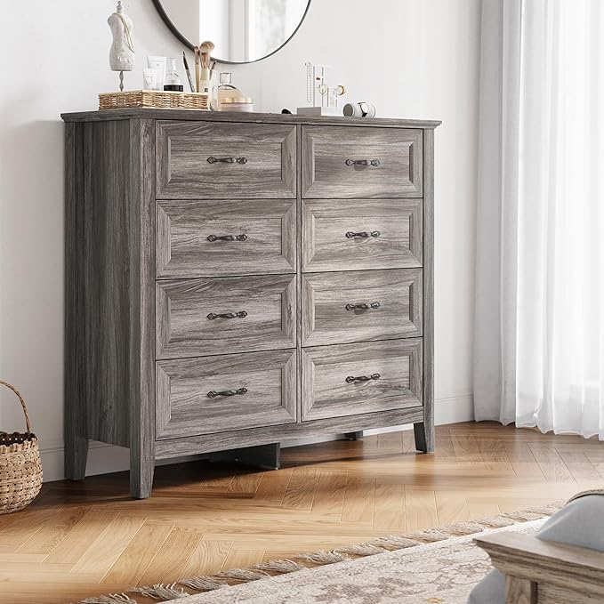 LINSY HOME 8 Drawers Dresser for Bedroom, Modern Farmhouse Dresser TV Stand - Image 7
