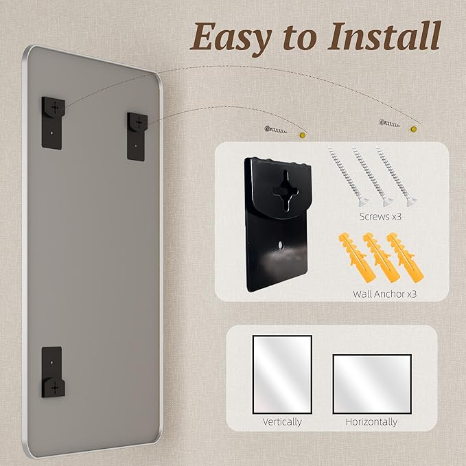 Bathroom Mirror 60" x 36", Large Rectangle Wall Mirror, Entryway Decor - Image 7