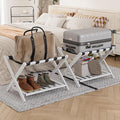 2 Packs Fully Assembled White Luggage Racks by SmartFENDEE