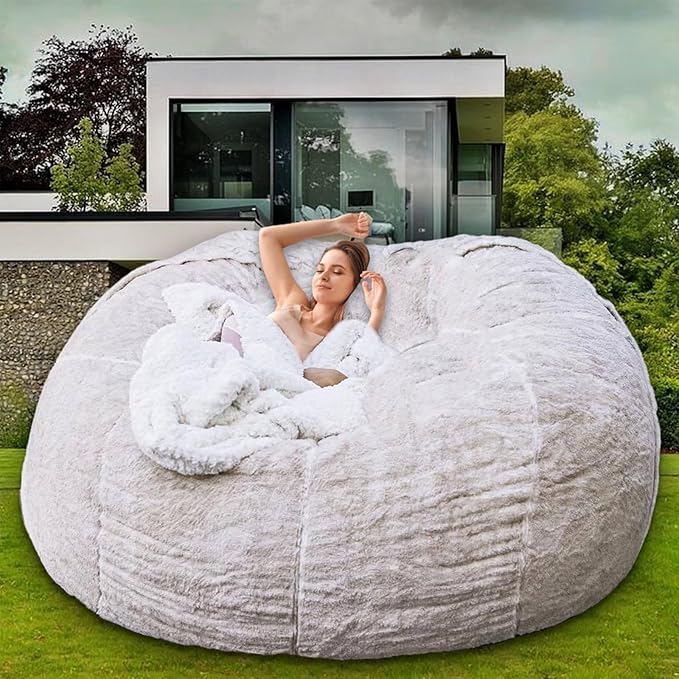Bean Bag Chair for Adults Kids Without Filler Comfy Giant Round Lazy Sofa Chair - Image 8