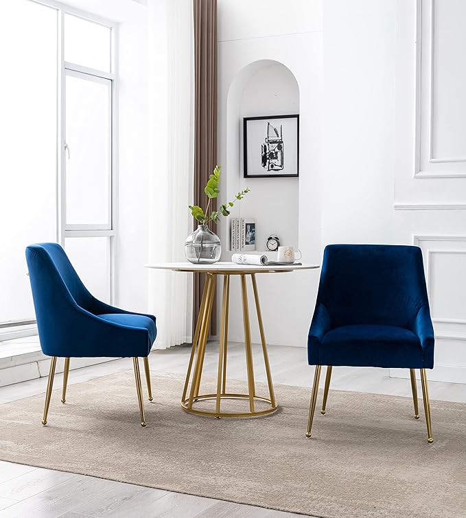 Modern Velvet Dining Chairs Set of 6, Contemporary Upholstered Furniture - Image 7