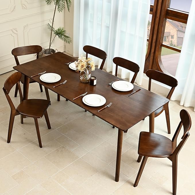 DELAVIN 70.8" Large Solid Wood Dining Table by DELAVIN
