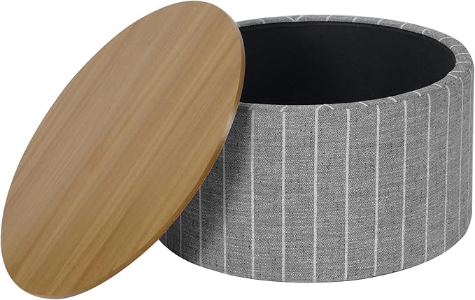 HomePop Modern Fabric Storage Ottoman - Image 4