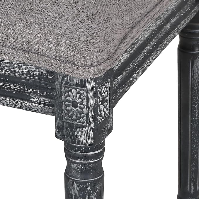Merax Upholstered Solid Wood Dining Chairs Set of 2, French Country Style - Image 6