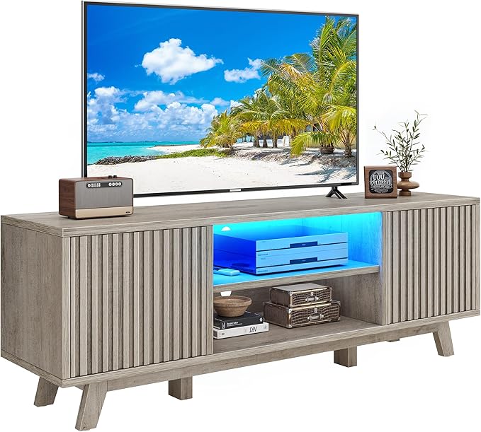 YITAHOME Television Stand for Living Room, Fluted TV Stand - Image 8