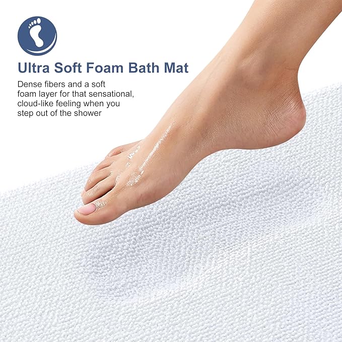 OLANLY Thick Memory Foam Bath Mat Rug 24x16, Extra Soft Absorbent Bathroom Rug - Image 2