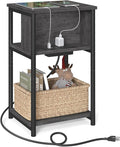 VASAGLE Side Table with Charging Station, 3-Tier End Table with USB Ports and by VASAGLEbySONGMICSHOME