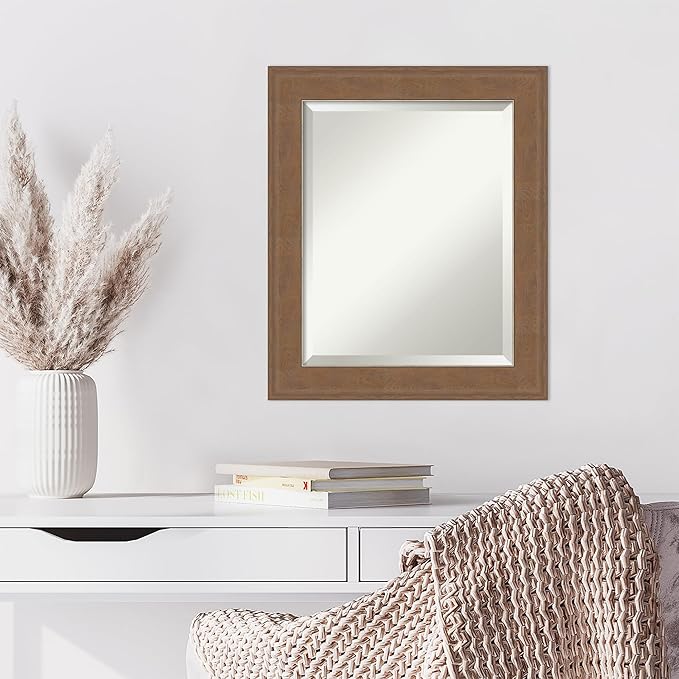 Amanti Art Brown Wall Mirror 25x21 Alta Medium Brown Rectangle Bathroom Mirror - Image 6