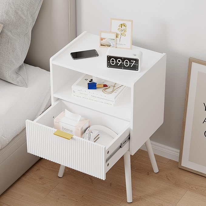 White Nightstand, Modern Bedside Table - Image 5