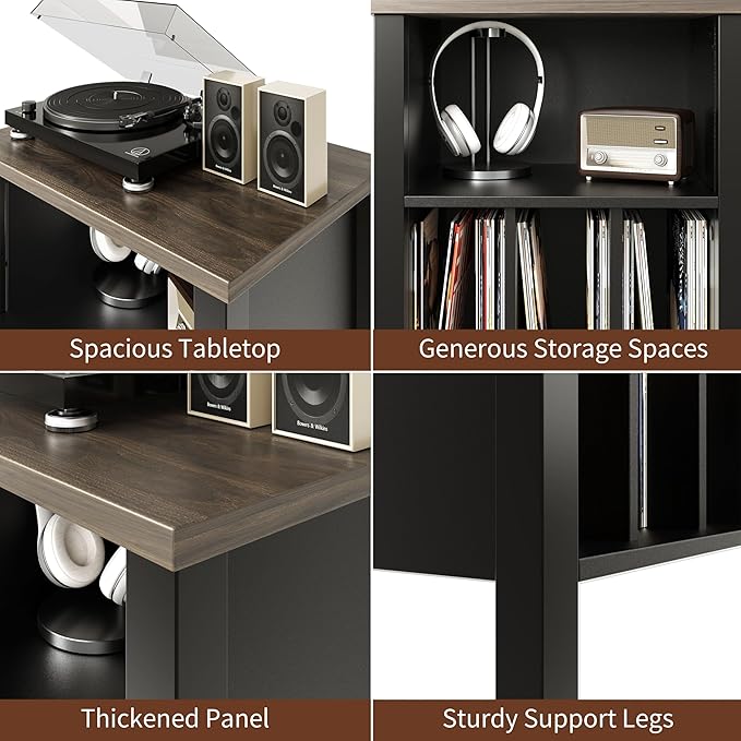 LIDYUK Record Player Stand, Vinyl Record Storage Table End Table - Image 5