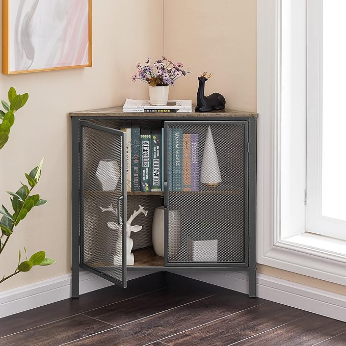 VECELO Corner Cabinet/Table, 3-Tier Shelves by VECELO