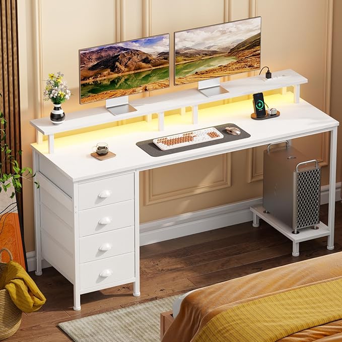 Furologee 55" White Computer Desk - Image 9