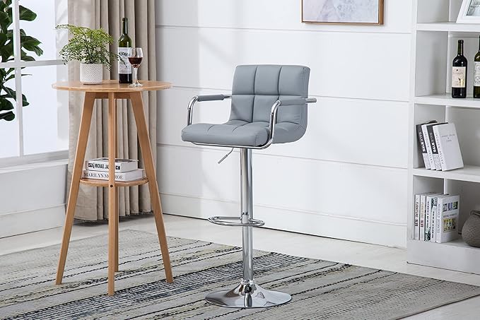 AC Pacific Contemporary Adjustable Swivel Kitchen Bar Stool Chair - Image 11