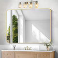 BONEWEI Gold Bathroom Mirror, 36x48 inch Wall Mirror by BONEWEI
