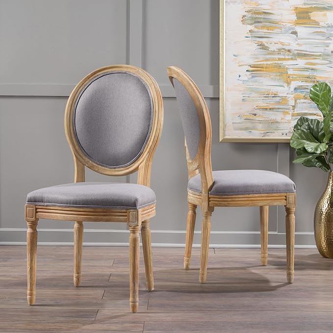 Christopher Knight Home Phinnaeus Fabric Dining Chairs, 2-Pcs Set, Light Grey - Image 2