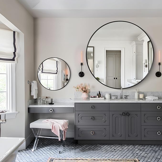 Black Round Mirror, Living Room - Image 7