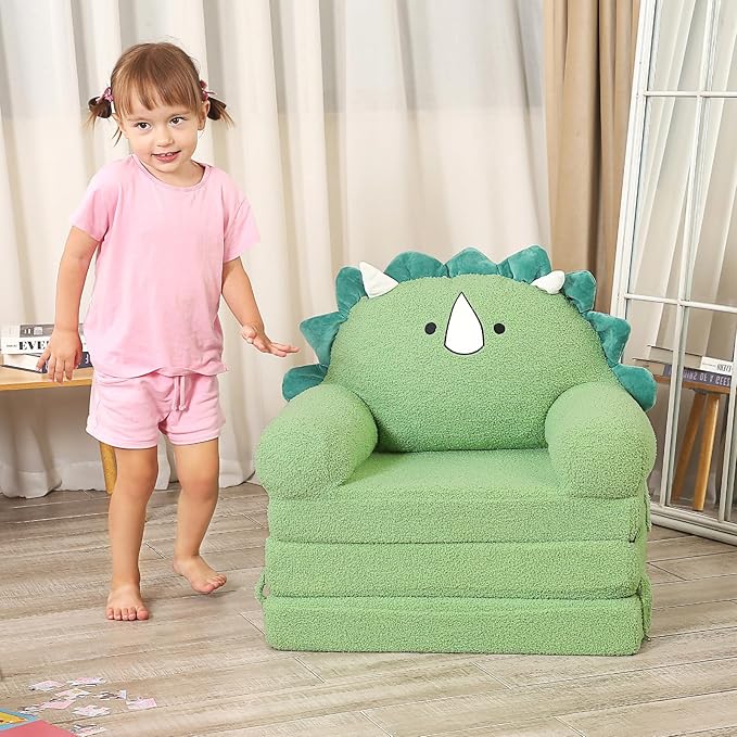 Foldable Kids Sofa, Triceratops Toddler Couch - Image 7