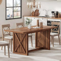 DWVO 70.8" Large Dining Table for 6 to 8 People Farmhouse Rustic Wood Dinner by DWVO