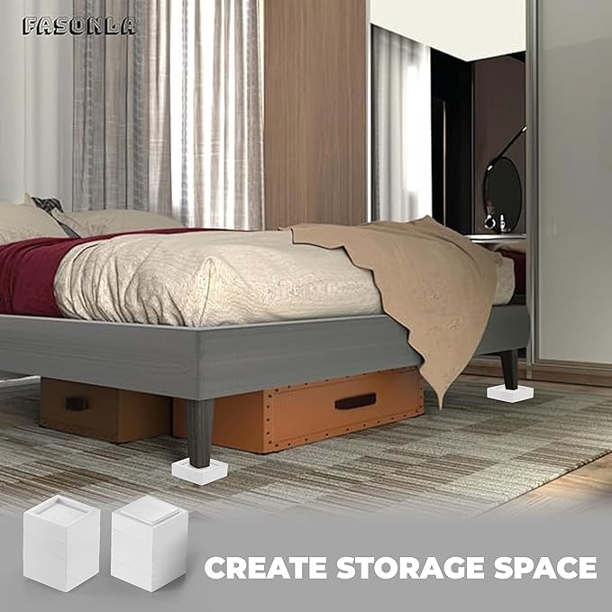 FASONLA Bed Risers Furniture Risers Lifts Height 1", Solid Natural Wood Risers - Image 6
