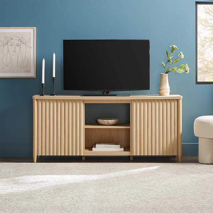 Walker Edison Scandinavian Reeded TV Stand - Image 8