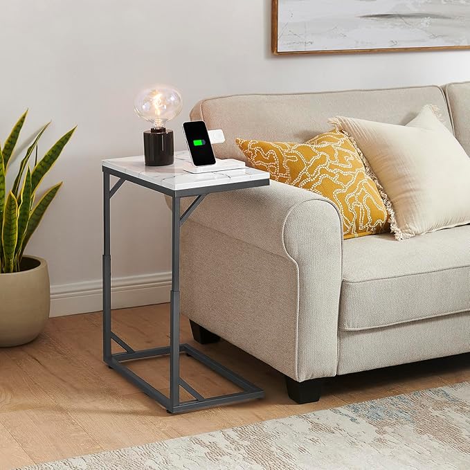 C-Shaped End Table, Small Sofa Table - Image 4