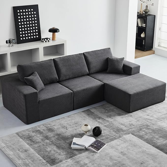 INGEROOM 108" Cloud Sectional Couch, Modular Sectional Sofa by INGEROOM