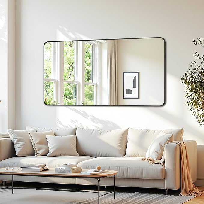 Bathroom Mirror 60" x 30", Large Rectangle Wall Mirror, Entryway Decor - Image 2