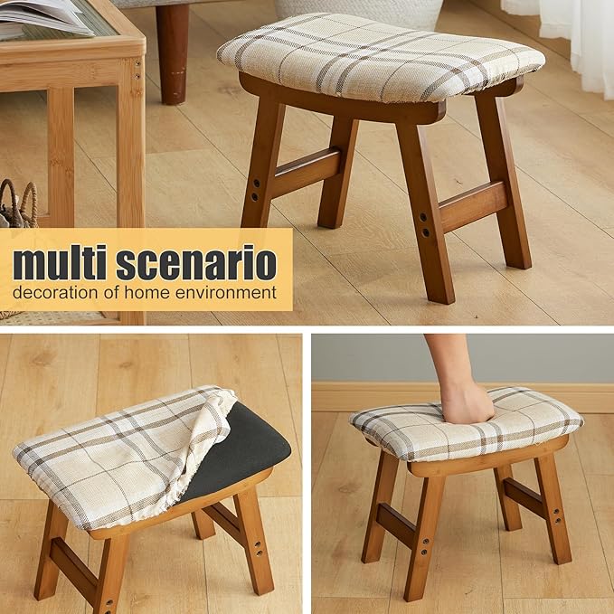 Foot Stool Ottoman Foot Rest Under Desk, Small Stool - Image 8