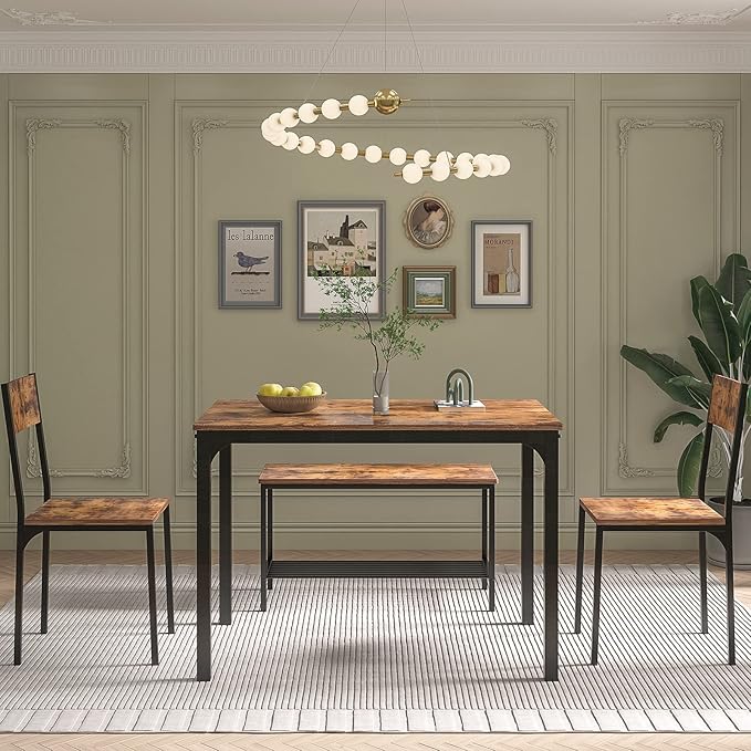 soges 4 Pieces Dining Table Set, 43.3 inch Kitchen Table Set - Image 3