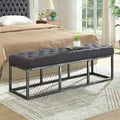 24KF Upholstered Tufted Long Bench by WEMARTHOMEDECOR