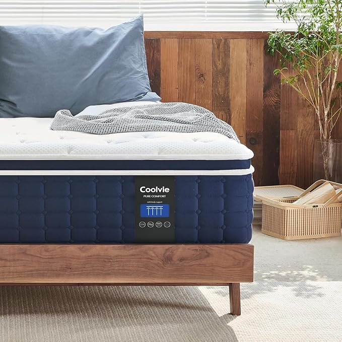 Coolvie Mattresses Queen Size, 12 Inch Supportive Foam Hybrid Mattress in a Box by COOLVIE