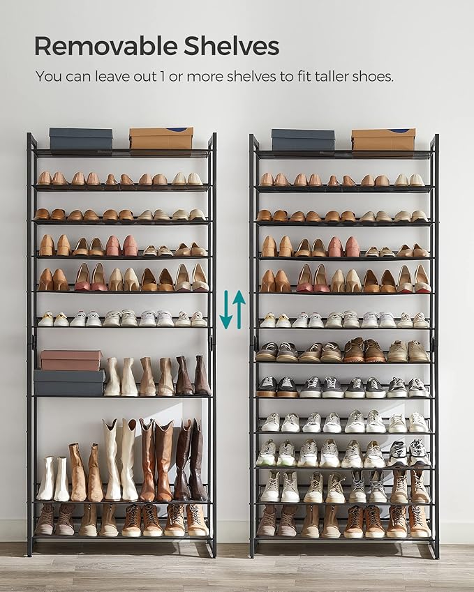 SONGMICS Shoe Rack, 12-Tier Shoe Organizer, Metal Shoe Storage - Image 4