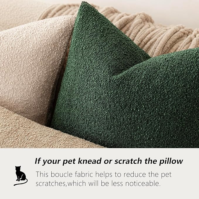 Foindtower Pack of 2, Decorative Textured Boucle Throw Pillow Covers Neutral - Image 4