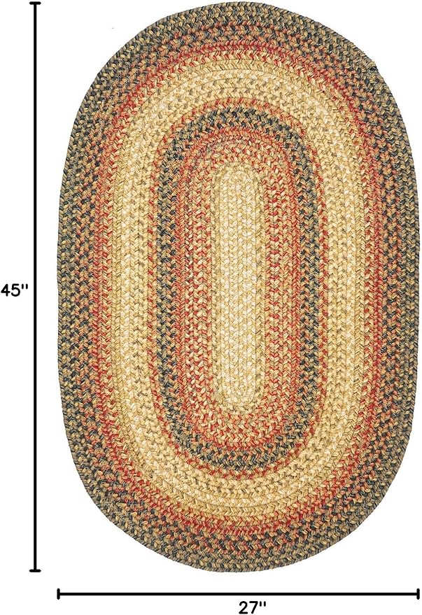 Russet Multi Color Jute Braided Oval Rugs, 27x45 - Image 2