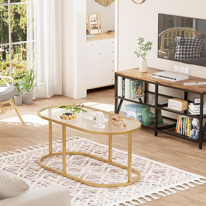 Coffee Table Gold Glass Coffee Table - Image 7