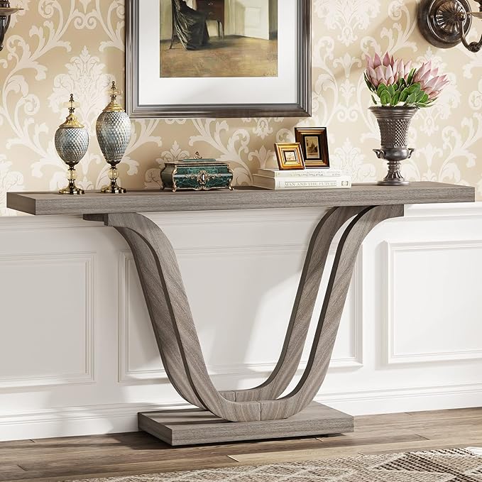 Tribesigns Farmhouse Console Table, 55 Inch Wood Sofa Table Entryway Table - Image 9