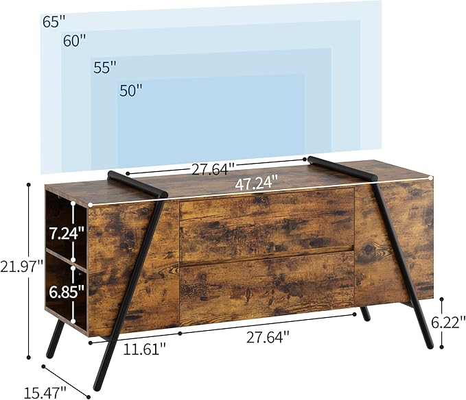 GarveeHome TV Stand for 47 Inch TV, Entertainment Center - Image 3
