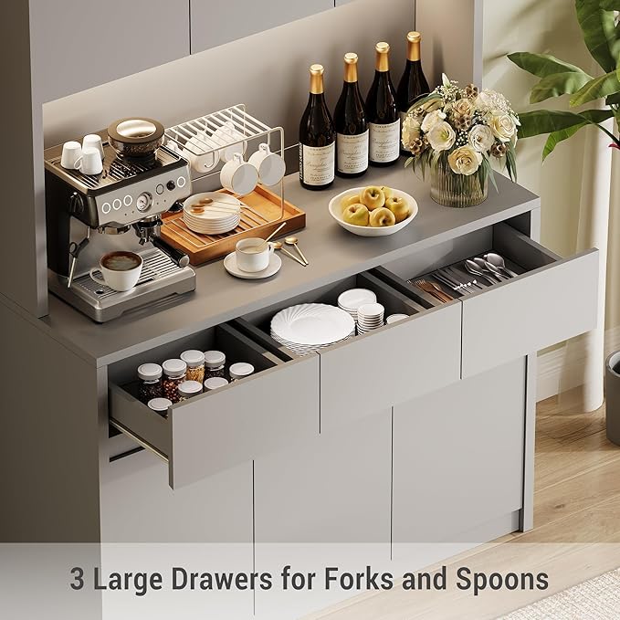 Garvee Kitchen Pantry Storage Cabinet, Tall Storage Cabinet - Image 4