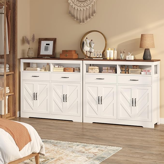 Buffet Sideboard with Storage Farmhouse with 4 Doors, Dining Room - Image 9