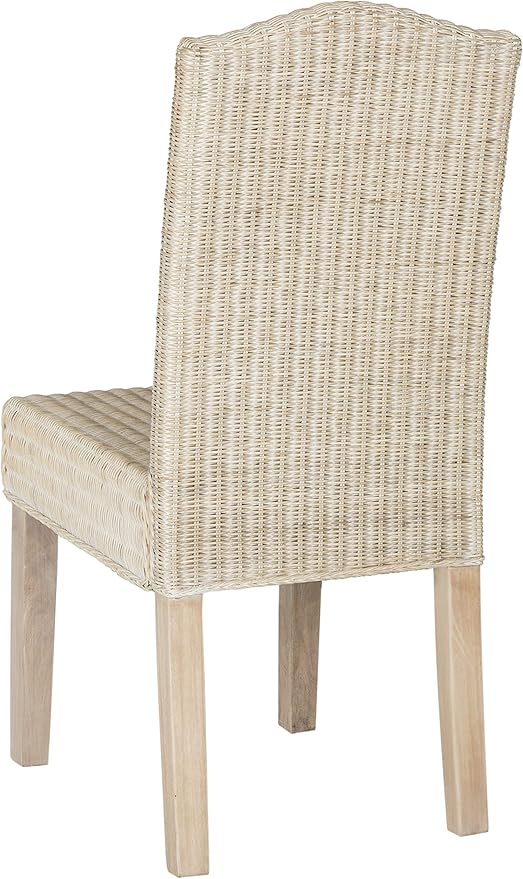 SAFAVIEH Home Collection Odette Grey Wicker Dining Chair - Image 5