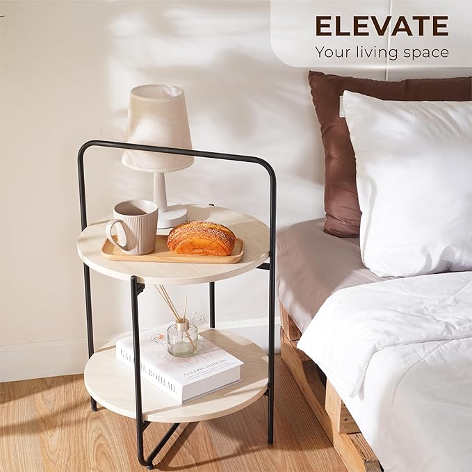 Mijas 2-Tier Side Table, Round End Table, A Stylish and Functional Addition - Image 7