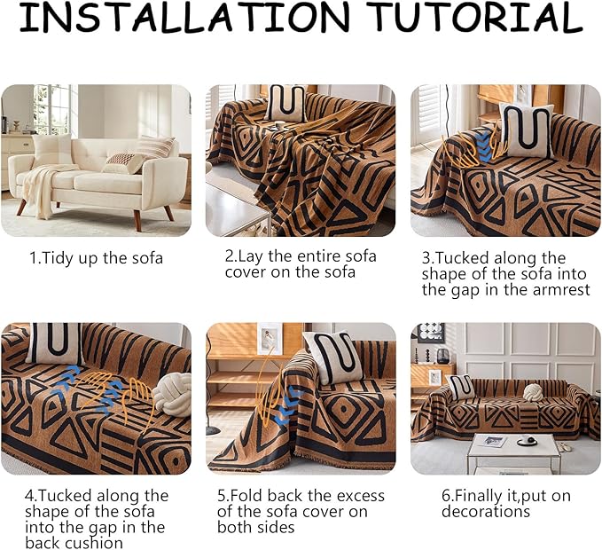 HANDONTIME Boho Geometric Couch Covers - Image 7