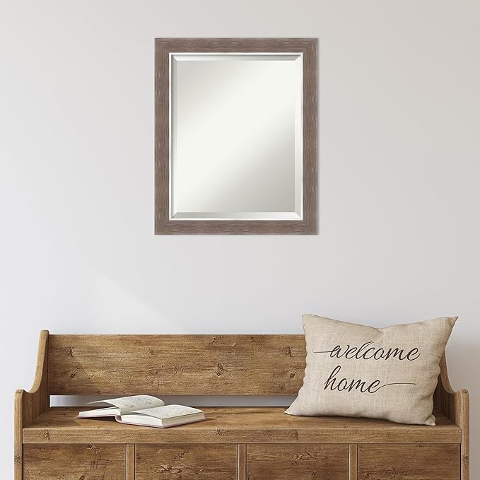 Amanti Art Brown Wall Mirror 24x20 Noble Mocha Rectangle Bathroom Mirror - Image 5